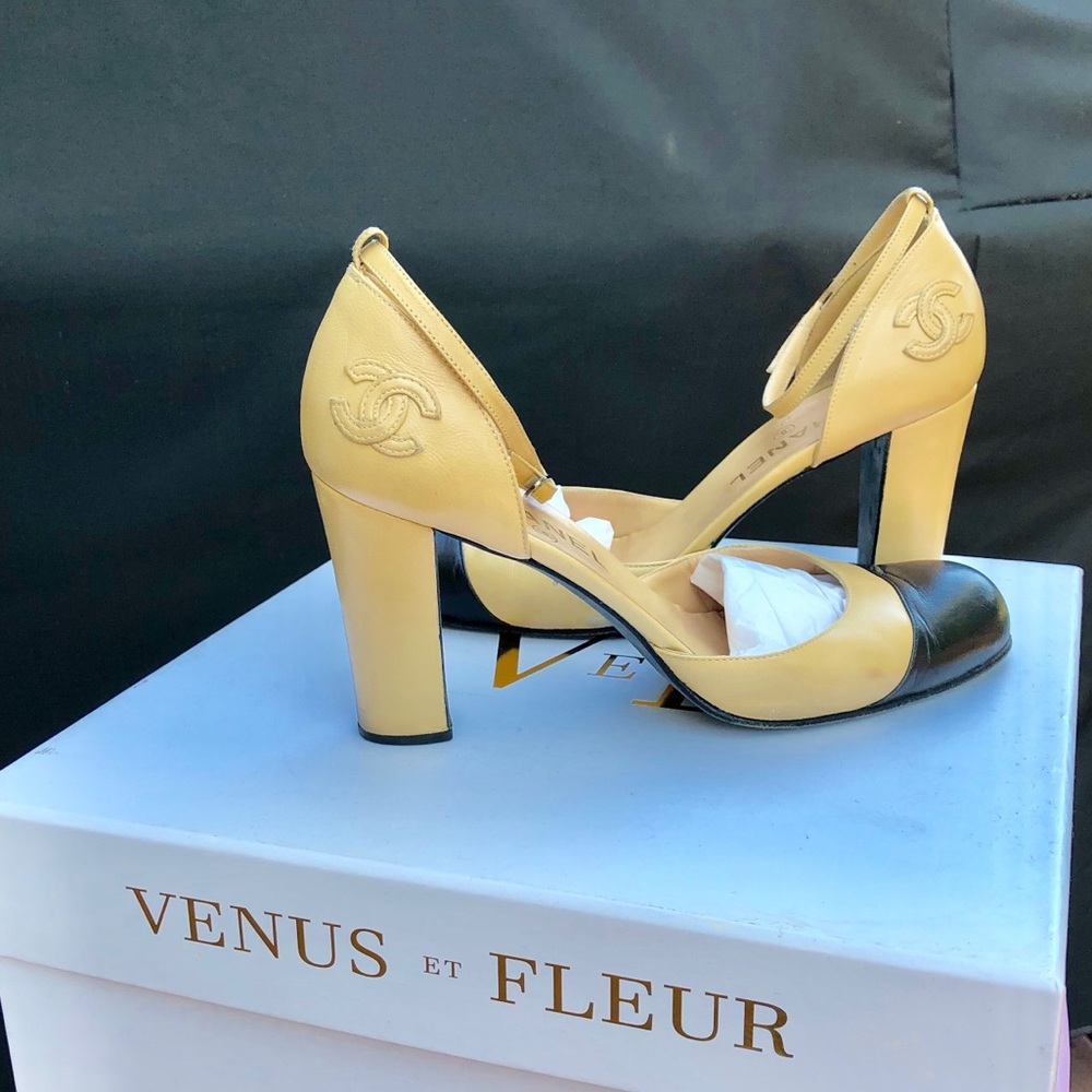 Chanel Rare Vintage Mary Jane Ankle Strap Heels